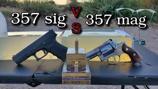 357 sig VS 357 Magnum (Federal HST) Ballistics Gel Test