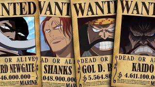 Yonko BOUNTIES and their MEANING! ALSO GOL D. ROGER'S BOUNTY REVEALED - One Piece Curiosity