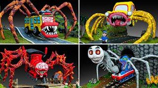  Making BUS EATER vs CAR EATER vs CHOO CHOO CHARLES vs THOMAS SCARY With Clay