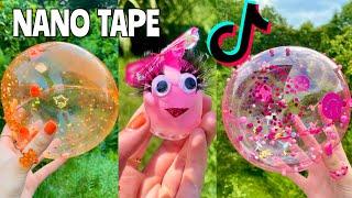 DIY NANO TAPE BALLOON & NANO TAPE SQUISHY Craft! 🫧  How to Make a Nano Tape Bubble Compilation