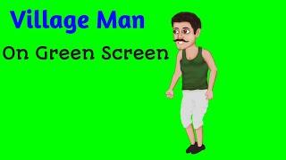 Copyright Free Cartoon | Village Man On Green Screen | Cartoon Video On Green Screen