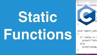 Static Functions | C Programming Tutorial