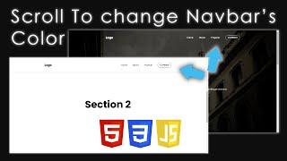 Change Navbar's Background Color On Scroll | Intersection Observer | HTML, CSS & JavaScript Tutorial