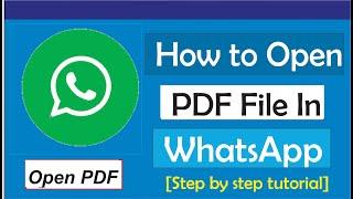 How To Open Pdf File In WhatsApp