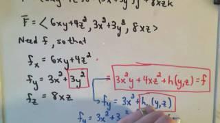 Finding the Potential of a Conservative Vector Field / Ex 2