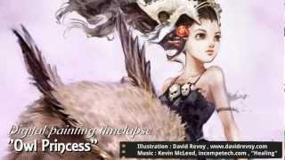 "Owl Princess" timelapse - FLOSS digital painting