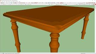 Antique Dining Table in Sketchup 2016