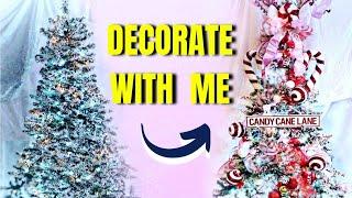 DECORATE WITH ME! CANDY CANE LANE TREE! Christmas Tree Decorating Tips For Beginners 