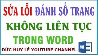 Cách sửa lỗi đánh số trang không liên tục trong Word