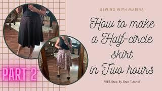 DIY HOW TO MAKE A HALF-CIRCLE SKIRT IN TWO HOURS ( NO PATTERN NEEDED)***PART 2* CUTTING BACK PIECE