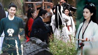 Yang Yang & Zhang Rounan are chatting while on the break of filming 'Zhan Zhao Adventure' BTS