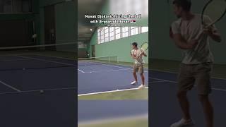 When Novak Djokovic hit the ball with 8-year-old Jovan Popovic in 2023 in Belgrade.  #tennis