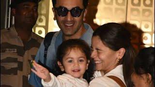 Ranbir Kapoor Alia Bhatt and daughter Raha Kapoor airport Video #aliabhatt #ranbirkapoor