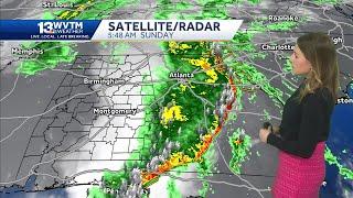 Severe storms track east, and Sunday welcomes gradually clearing to Alabama. January 2025 will br...