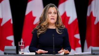 Finance Minister Chrystia Freeland resigning from Justin Trudeau's cabinet