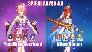 C0 Yae Miko Overload & C0 Nilou Bloom | Spiral Abyss 4.8 | Genshin Impact