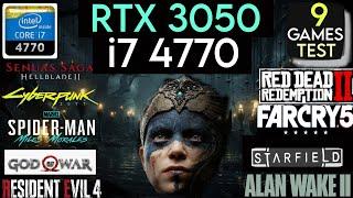 RTX 3050 + I7 4770 & 16GB Ram | Test In 9 Games !