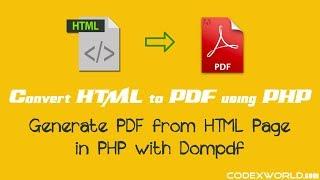 Convert HTML to PDF in PHP with Dompdf