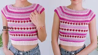 Crochet Heart Top Tutorial | Chenda DIY