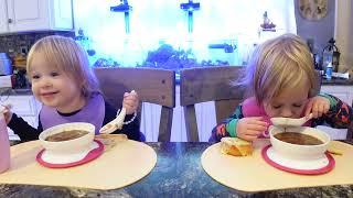 Twins try French onion soup