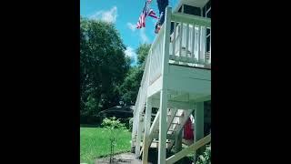 backflip off 1 1/2 story staircase