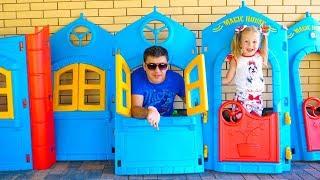 Настя и папа показывают Тур Хаус по нашему дому Влог Nastya and papa pretend play with playhouse