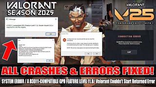 How to STOP Valorant Season 2025 Crashing | Valorant V25 System Error |Valorant V25 Connection Error