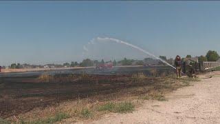 Lawn mower sparks grass fire in south Meridian