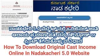 How To Download Cast Income in Nadakacheri 5.0 Website Kannada/ Nadakacheri 5.0 Cast Income Download