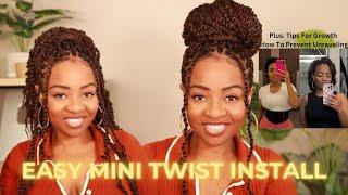 How To: EASY Mini Twists With Extensions On Natural Hair For GROWTH!