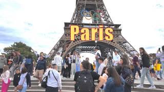 Paris, France - HDR walking tour in Paris,  Around Eiffel Tower - Paris Olympic 2024