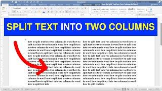 How To Split Text Into Two Columns In Word