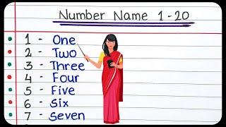 Number names 1 to 20 in English | English numbers 1-20 pronunciation | 1 to 20 number names