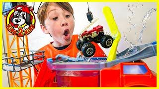 Caleb's Favorite COMPILATION of Hot Wheels Monster Trucks Arena SMASHERS Playsets