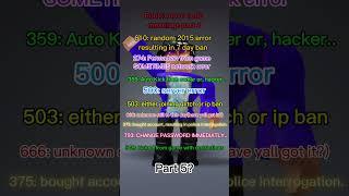 Roblox error codes part 5 #shorts #errorcodes