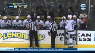 Tom Sestito vs Jordan Nolan fight Vancouver Canucks vs LA Kings 1/13/14 NHL Hockey