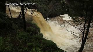 Die Wieslaufschlucht bei Welzheim nach starken Regenfällen