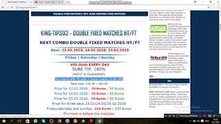 16 17 18 02 2018  Fixed matches 100 sure king tips1x2 com