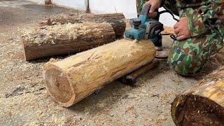 Woodworking Masterpiece With Strange Tree Stump // A Sturdy Wooden Table For The Garden To Look New