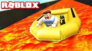 SURVIVE A RAFT DOWN A VOLCANO IN ROBLOX