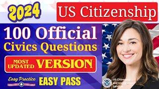 100 Civics questions and Answers 2024 [Slow and clear voice] for U.S. citizenship interview 2024