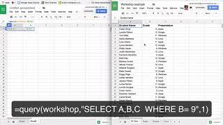 Google Sheets - How to use the query function