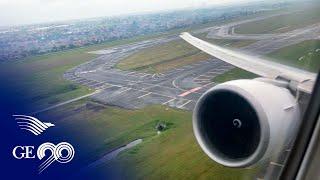 Garuda Indonesia B777-300ER (Retro Livery) takeoff from Jakarta