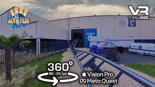 8K Mind-Blowing 360°  Twister VR Roller Coaster: Movie Park Studio Tour - Meta Quest Apple Vision