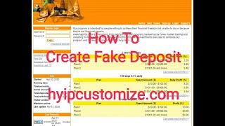 how To Create Fake Deposit In goldcoders hyip script
