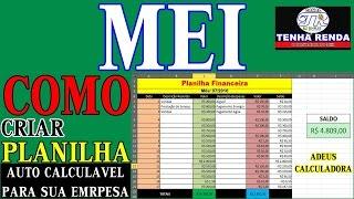 MEI - Como Criar Planilha Financeira | Controlar Entradas e Saídas da Empresa