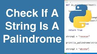 Check If A String Is A Palindrome | Python Example