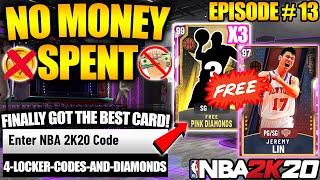 NBA 2K20 NO MONEY SPENT #13 - 3 FREE PINK DIAMONDS, LOCKER CODES AND WE GOT THE BEST CARD IN MYTEAM