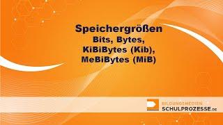 Speichergrößen: Bits, Bytes (B), KiBiBytes (KiB), MeBiBytes (MiB)