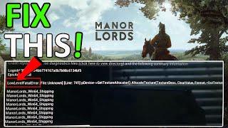 How To Fix Manor Lords LowLevelFatal Error on PC | Fix Fatal Error In Manor Lords